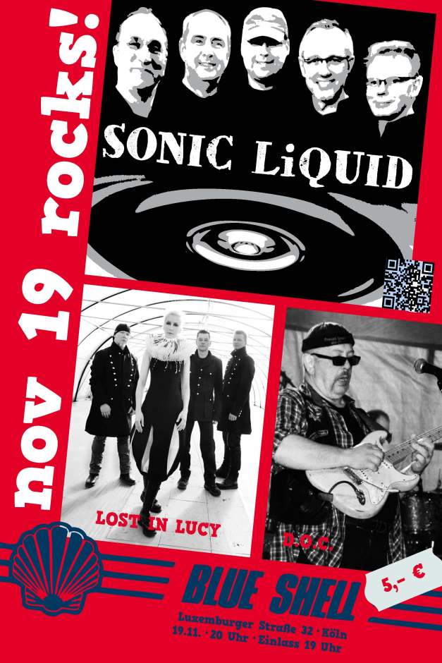 Poster Concert SONIC LiQUID Blue Shell Nov 19 2015