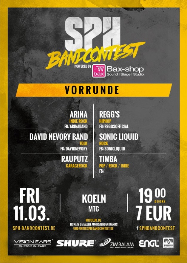SPH BANDCONTEST - March 11th, 2016 - MTC Cologne - 19:00